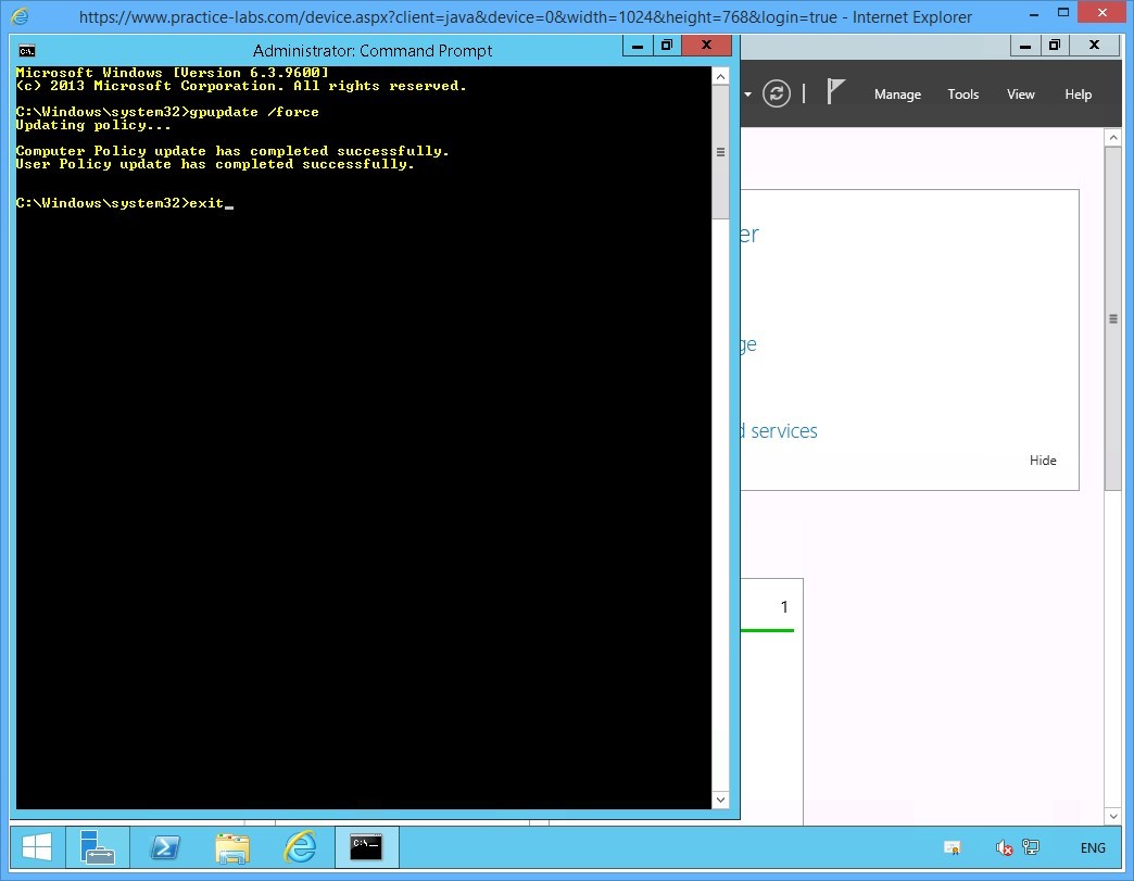 Practice Labs screenshot.